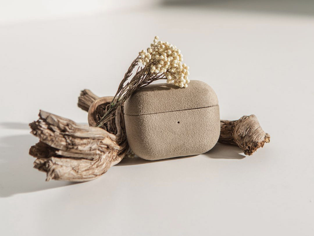 Alcantara AirPods Pro in Malibu Beige by Luriax Los Angeles Tech Accessories