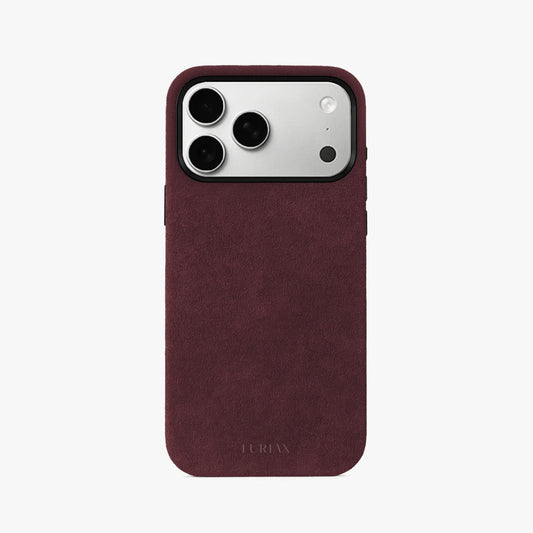 Alcantara iPhone 17 Pro Max Case in Bordeaux by Luriax | Face