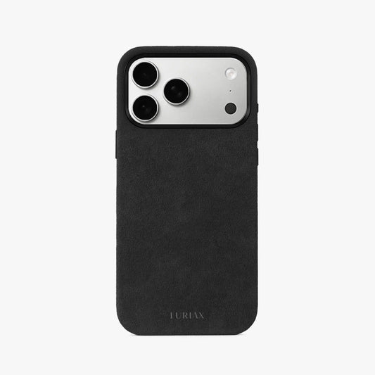 Alcantara iPhone 17 Pro Max Case in Black by Luriax | Face