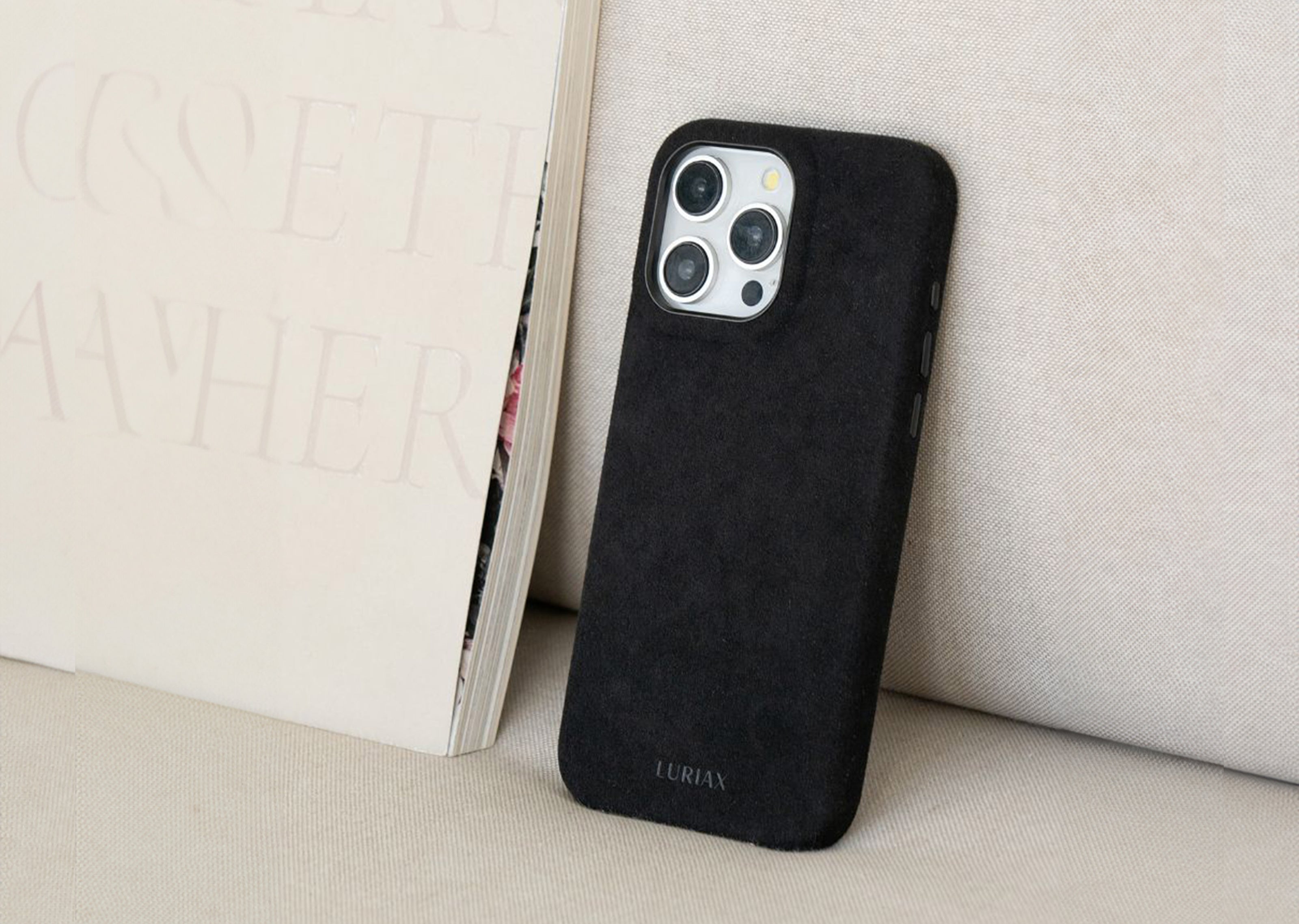 Alcantara iPhone 16 Pro Max Case by Luriax in Pure Black