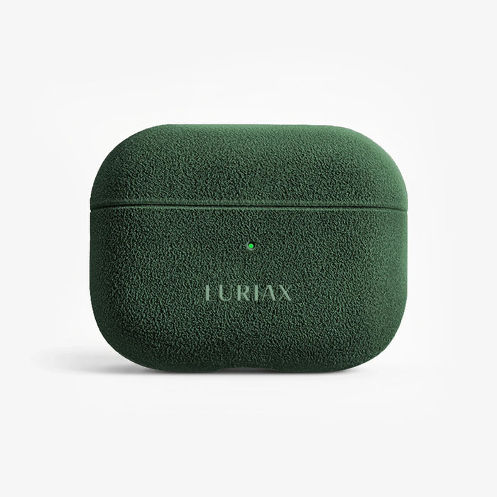 The AirPods Pro Case in British Racing Green, Alcantara® — front view | Luriax