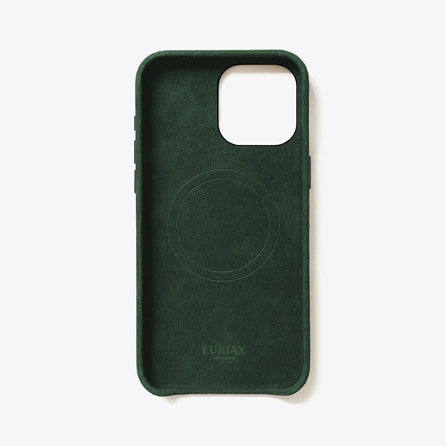 Alcantara Suede Leather iPhone 16 Pro Max Case and Accessories Collection - The Classic iPhone Case V2 - British Racing Green - Luriax