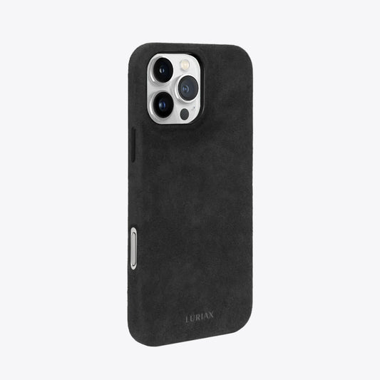 Alcantara Suede iPhone Case and Accessories - The Classic iPhone Case - Charcoal Black - Luriax