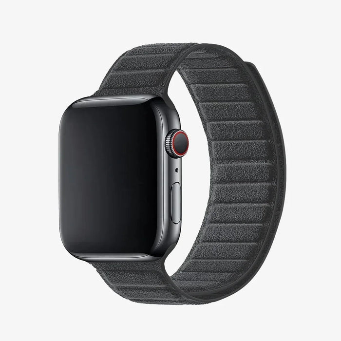 The Magnetic Band in Black Caviar, Alcantara® — band detail | Luriax