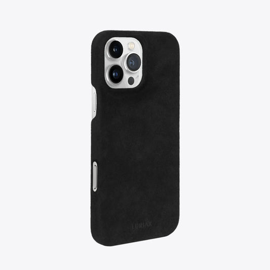 Alcantara Suede iPhone Case and Accessories - The Sport iPhone Case - Pure Black - Luriax