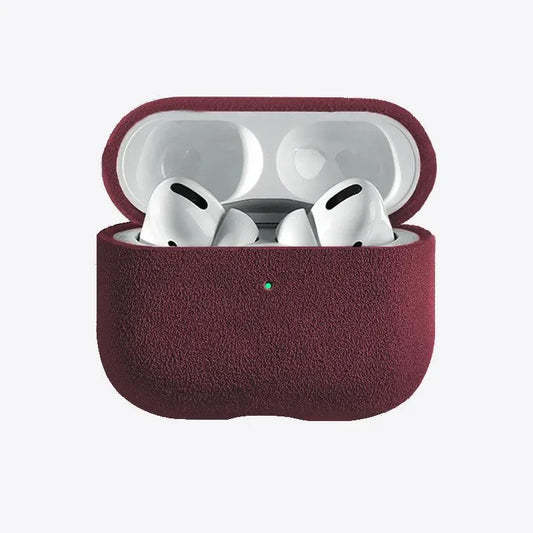 Alcantara Suede iPhone Case and Accessories - The AirPods Pro Case - Bordeaux - Luriax