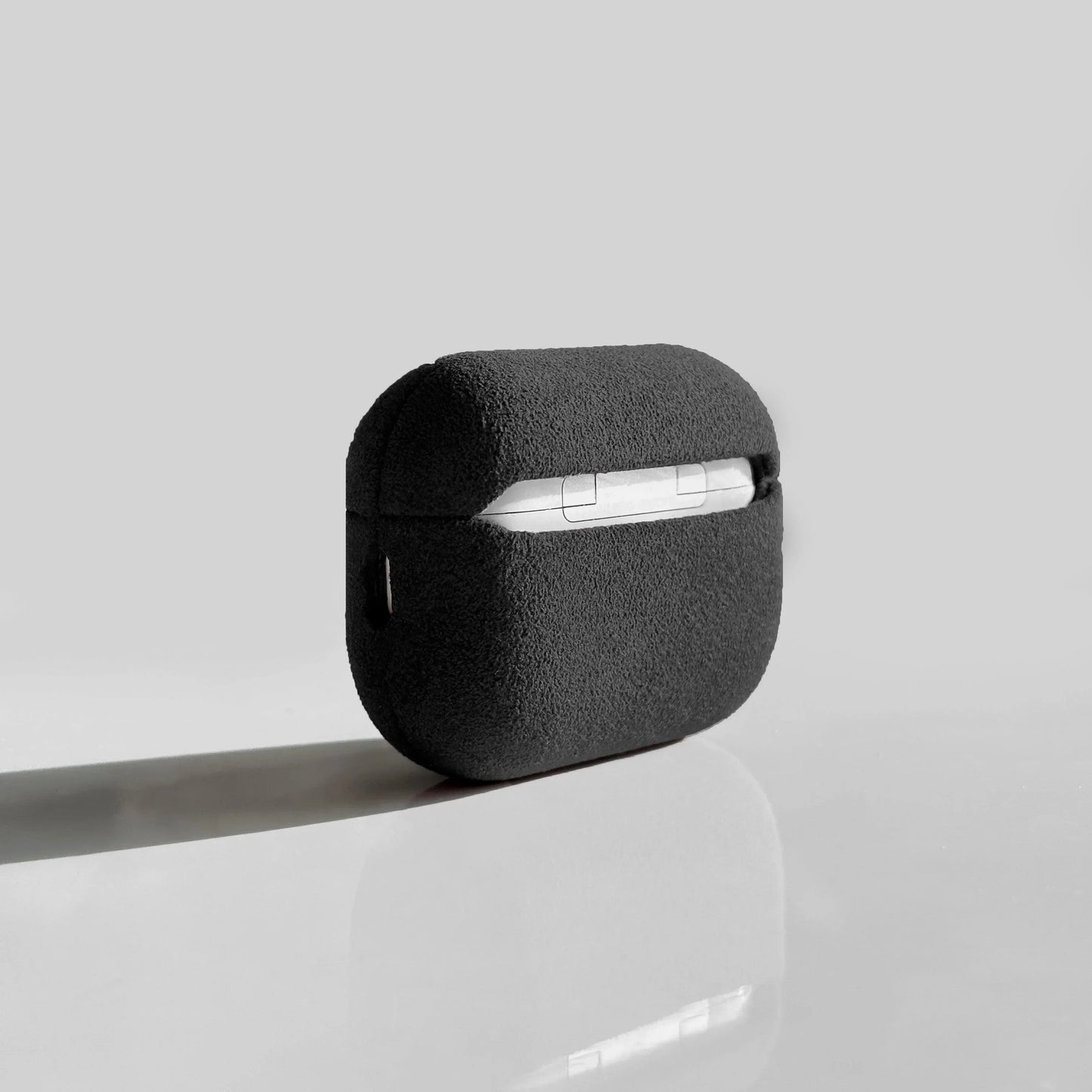 The AirPods Pro Case in Black Caviar, Alcantara® — product view | Luriax