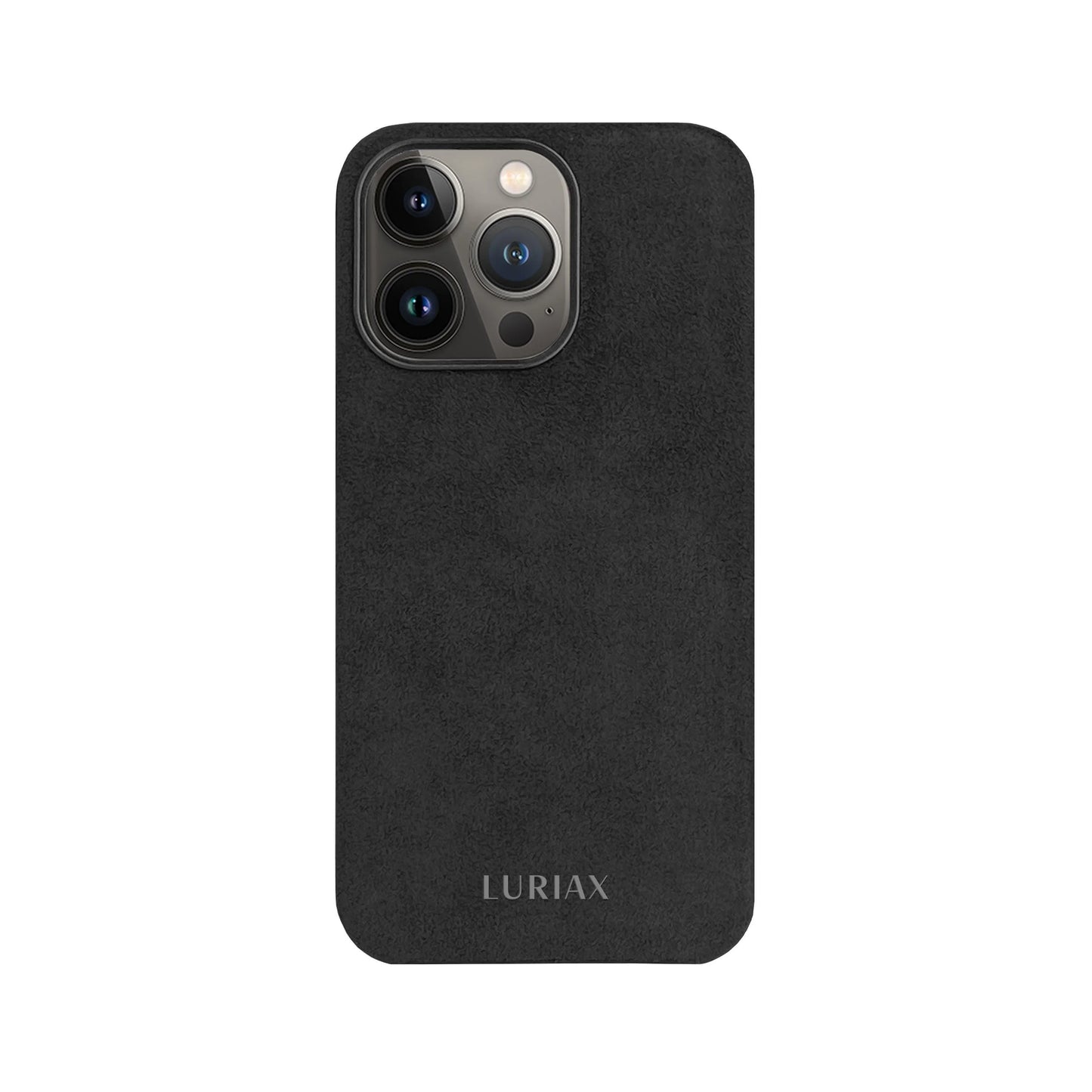 Alcantara Suede Leather iPhone Case and Accessories Collection - The Back Case - Charcoal Black - Luriax