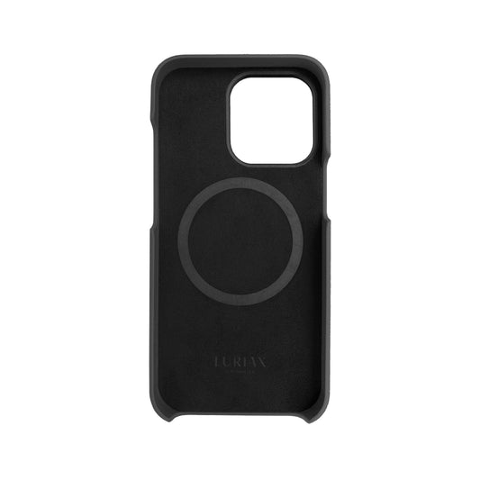 Alcantara Suede Leather iPhone Case and Accessories Collection - The Back Case - Charcoal Black - Luriax