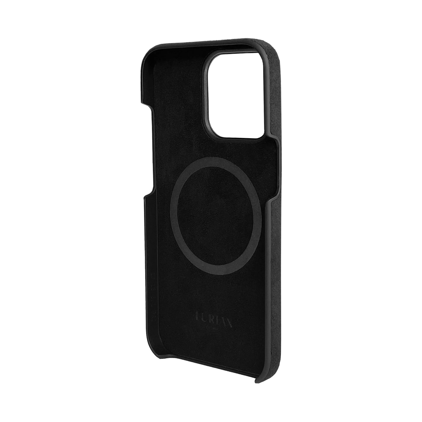 Alcantara Suede Leather iPhone Case and Accessories Collection - The Back Case - Charcoal Black - Luriax