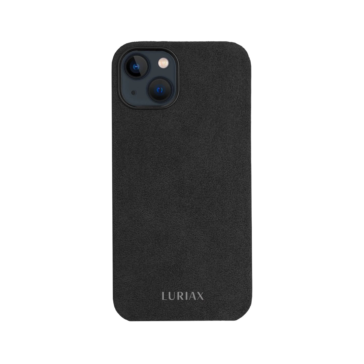 Alcantara Suede Leather iPhone Case and Accessories Collection - The Back Case - Charcoal Black - Luriax
