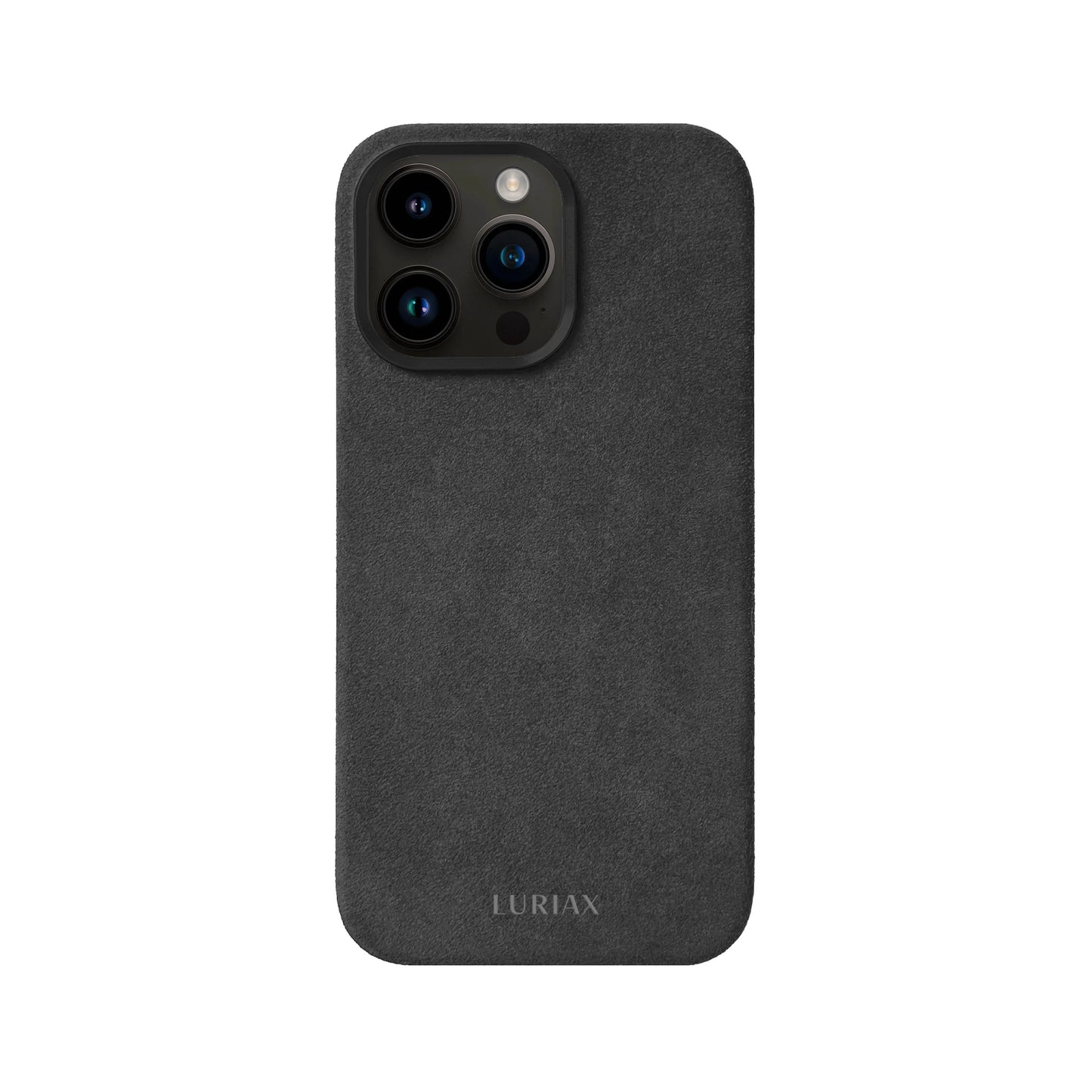 Alcantara Suede Leather iPhone Case and Accessories Collection - The Back Case - Charcoal Black - Luriax