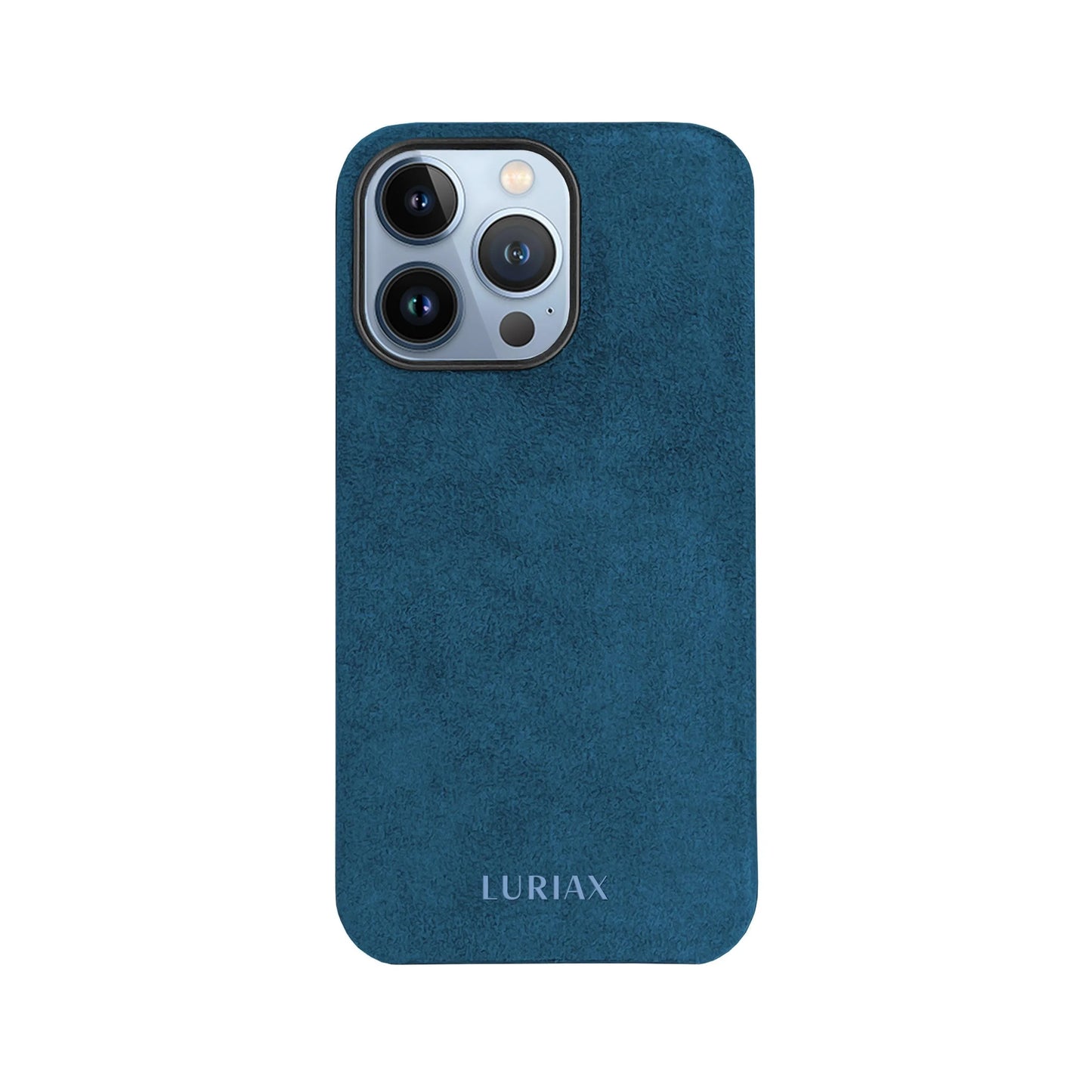 Alcantara Suede Leather iPhone Case and Accessories Collection - The Back Case - Prussian Blue - Luriax