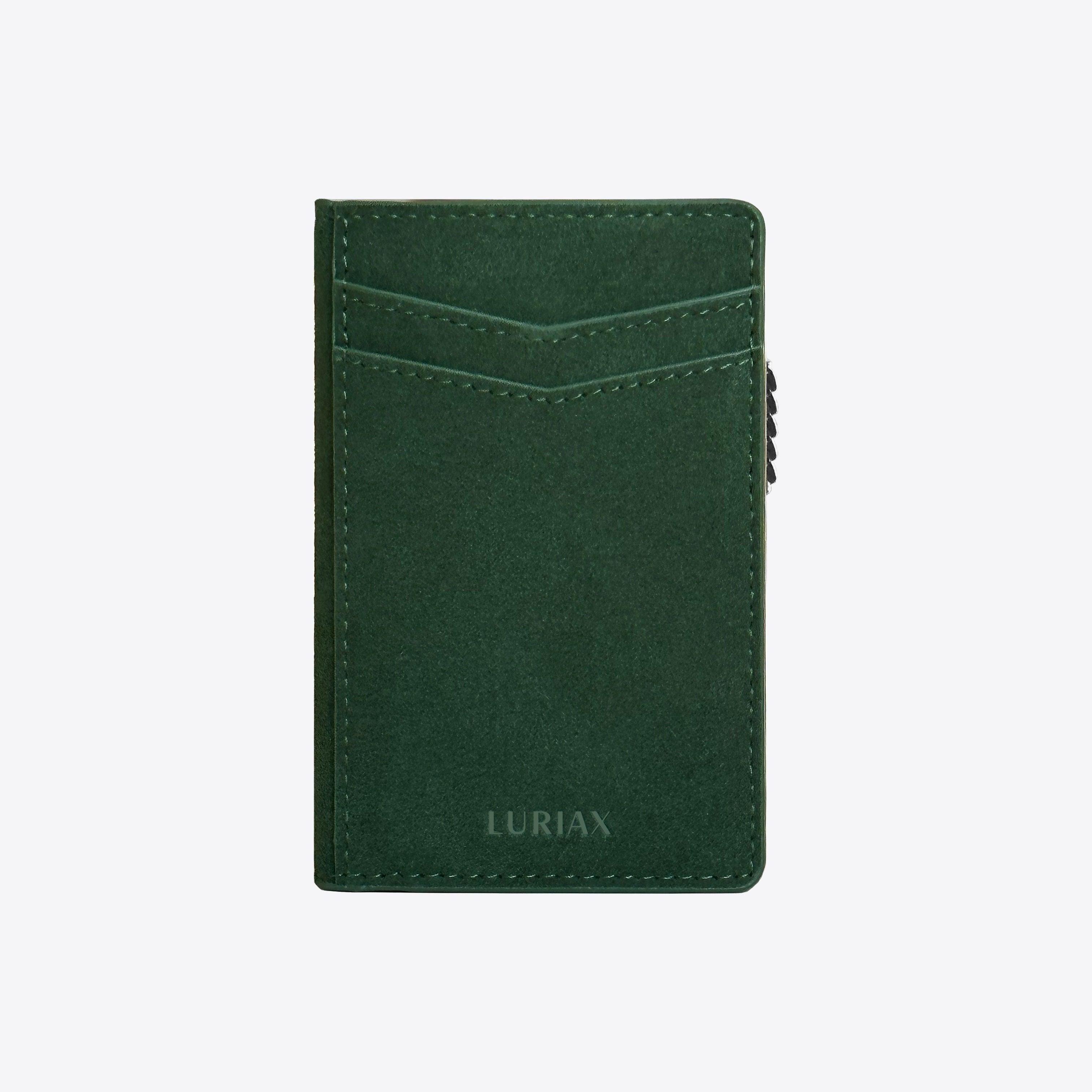 The Bifold Cardholder - Luriax - Malachite | Alcantara Suede Leather Bifold Wallet with anodized newest aluminum and RFID protected