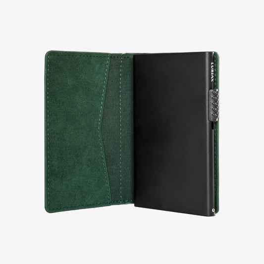 Bifold Cardholder in British Racing Green, Alcantara® — product view | Luriax