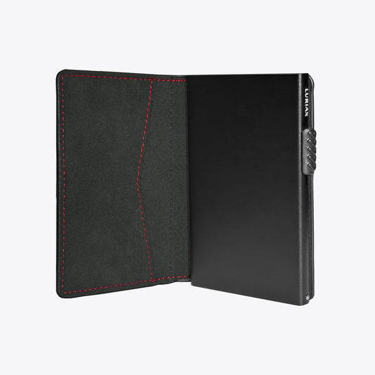 Bifold Cardholder in Pure Black, Alcantara® — product view | Luriax