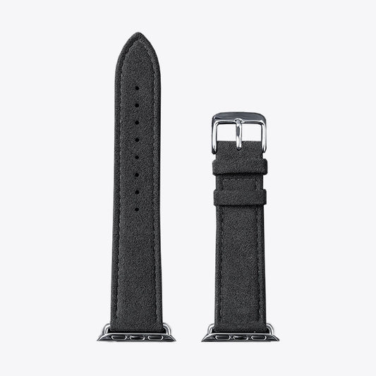 The Classic Band in Black Caviar, Alcantara® — band detail | Luriax