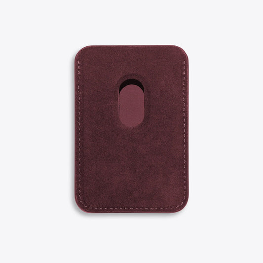 Alcantara Suede Leather iPhone Case and Accessories Collection - The MagSafe Wallet - Bordeaux - Luriax