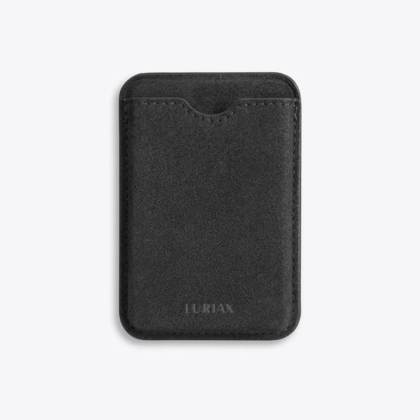 The MagSafe Wallet in Black Caviar, Alcantara® — product view | Luriax