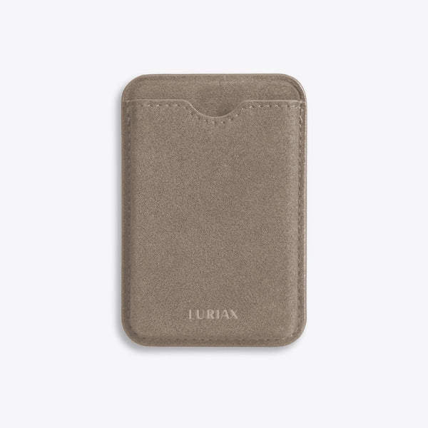 The MagSafe Wallet in Malibu Beige, Alcantara® — product view | Luriax