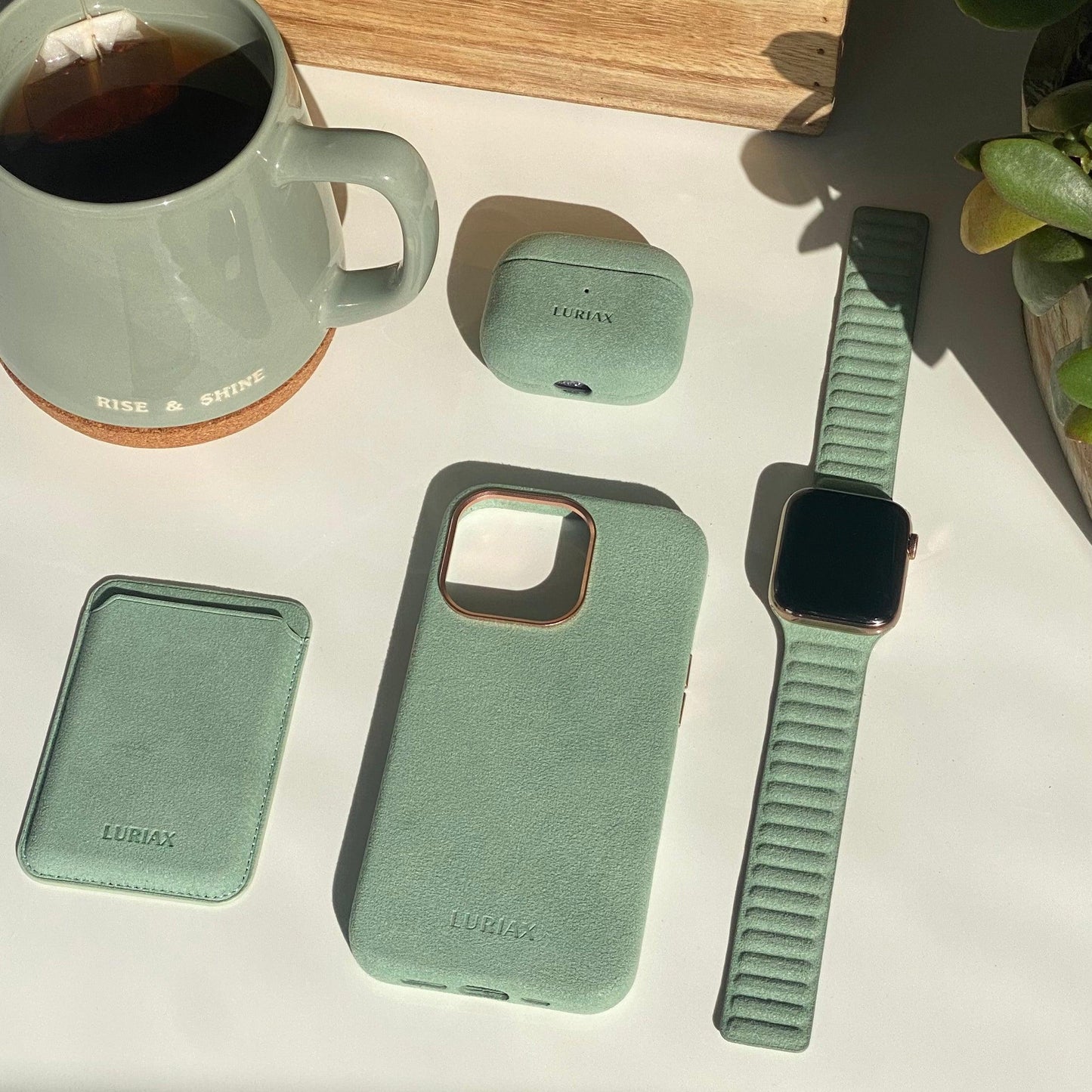 iPhone 13 Pro | Alcantara Case MagSafe | Mint iPhone Case | Luriax