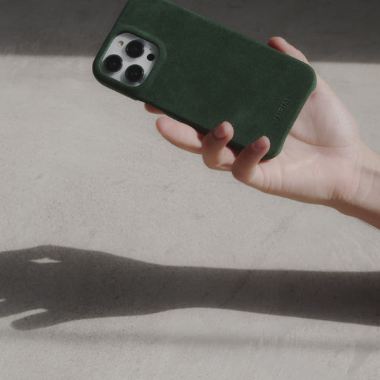 Alcantara Suede Minimal Luriax Sport iPhone Case Malachite Green