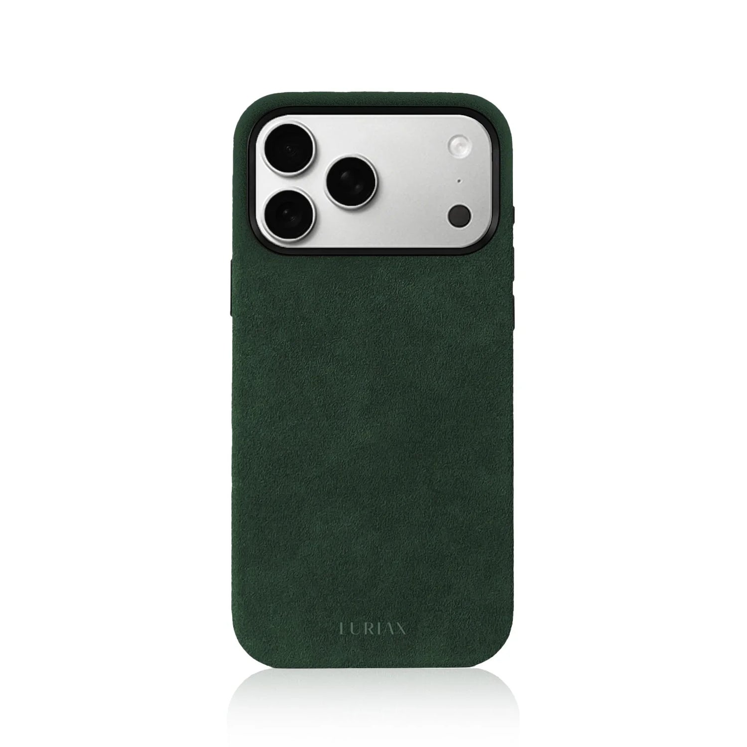 Alcantara iPhone 17 Pro Max Case in British Racing Green By Luriax - MagSafe Compatible