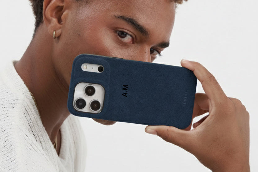 Alcantara Suede iPhone 17 Pro Max Midnight Blue Case by Luriax