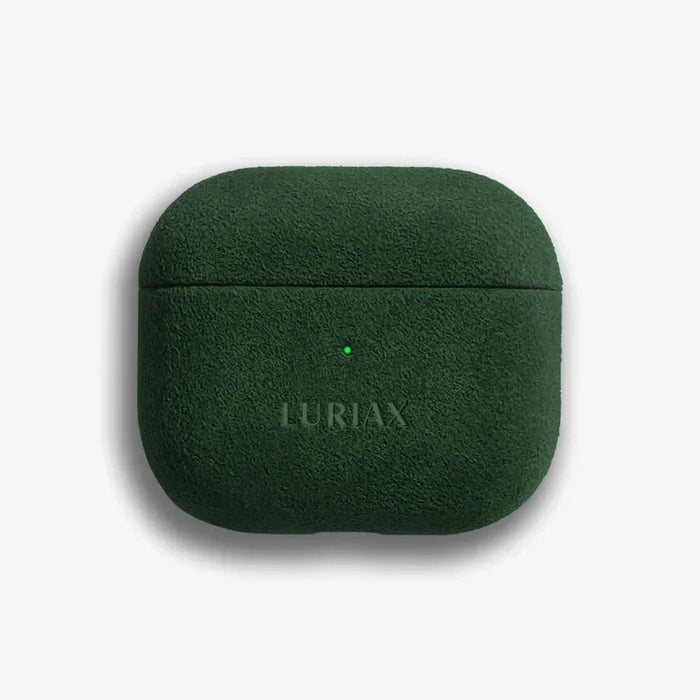 The AirPods 4 Case in British Racing Green, Alcantara® — front view | Luriax