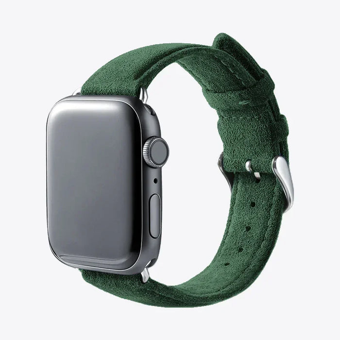 The Classic Band in British Racing Green, Alcantara® — band detail | Luriax