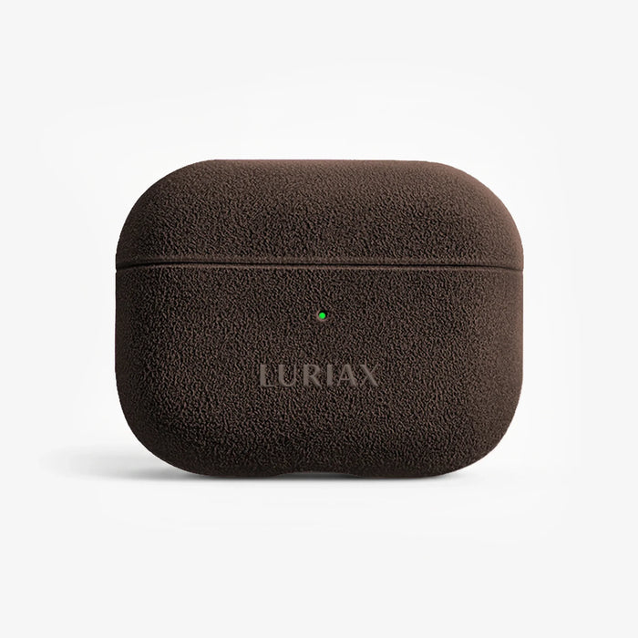 The AirPods Pro Case in Dark Brown, Alcantara® — product view | Luriax