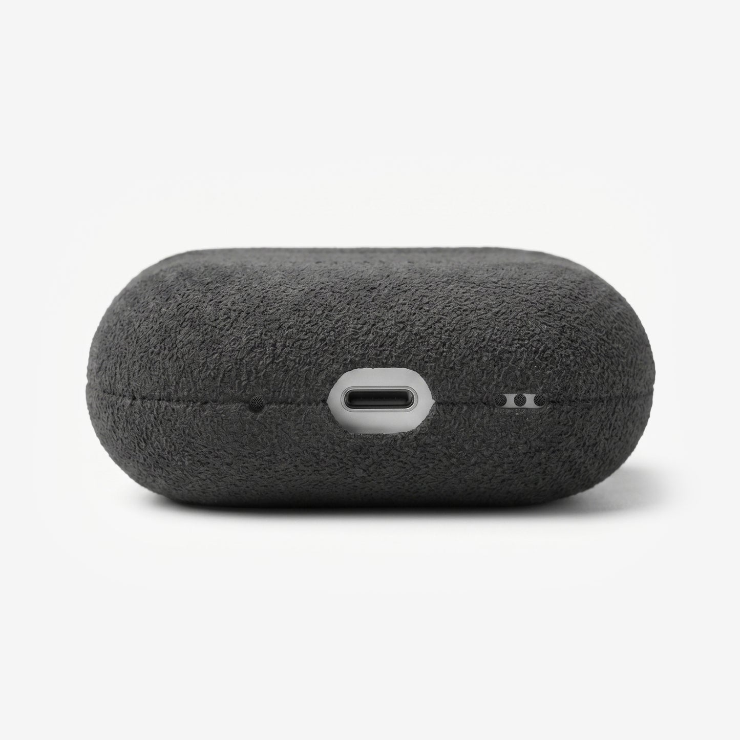 The AirPods Pro Case in Black Caviar, Alcantara® — bottom view | Luriax