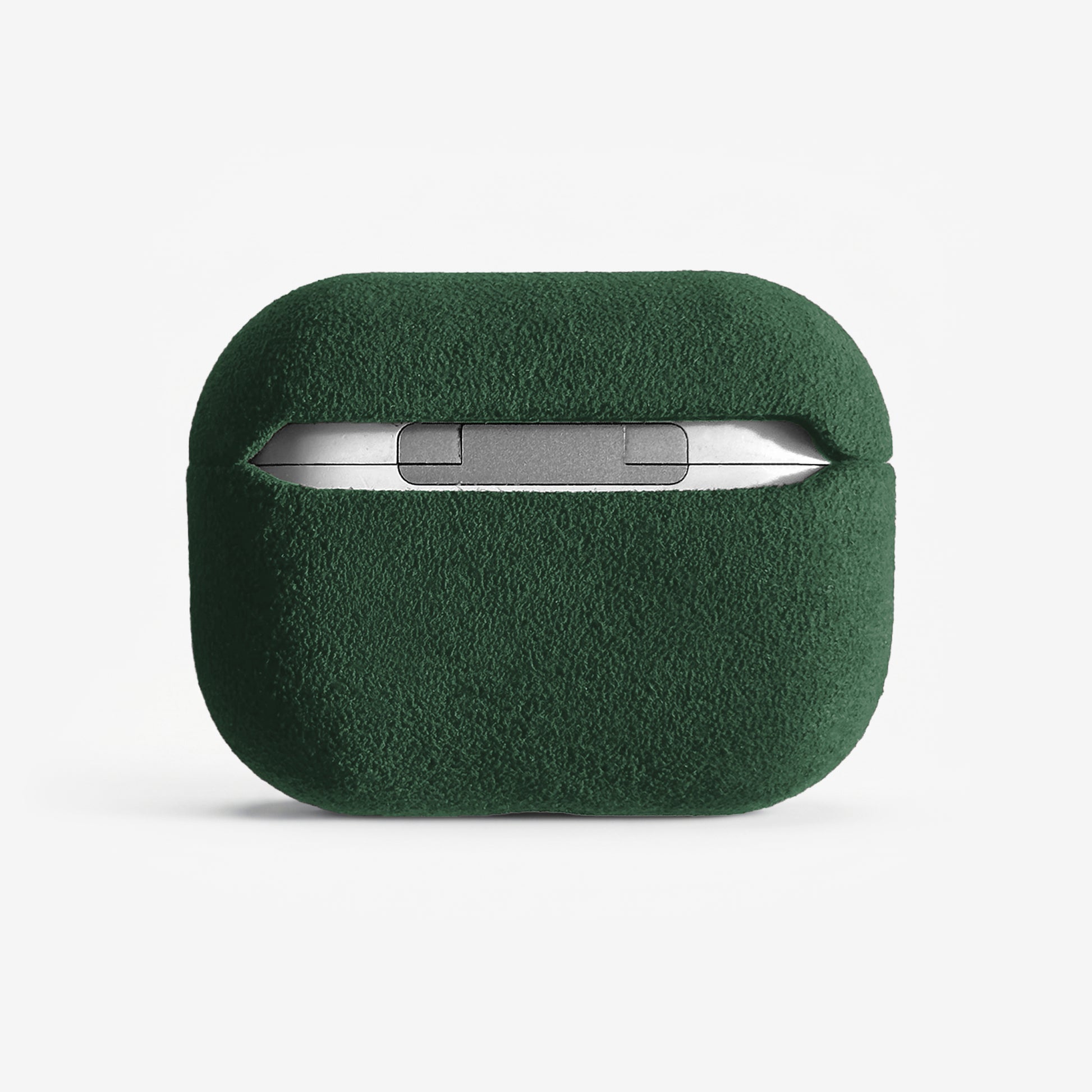 The AirPods Pro Case in British Racing Green, Alcantara® — back view | Luriax