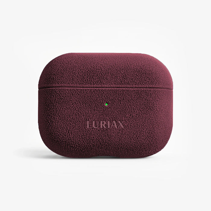 The AirPods Pro Case in Bordeaux, Alcantara® — front view | Luriax