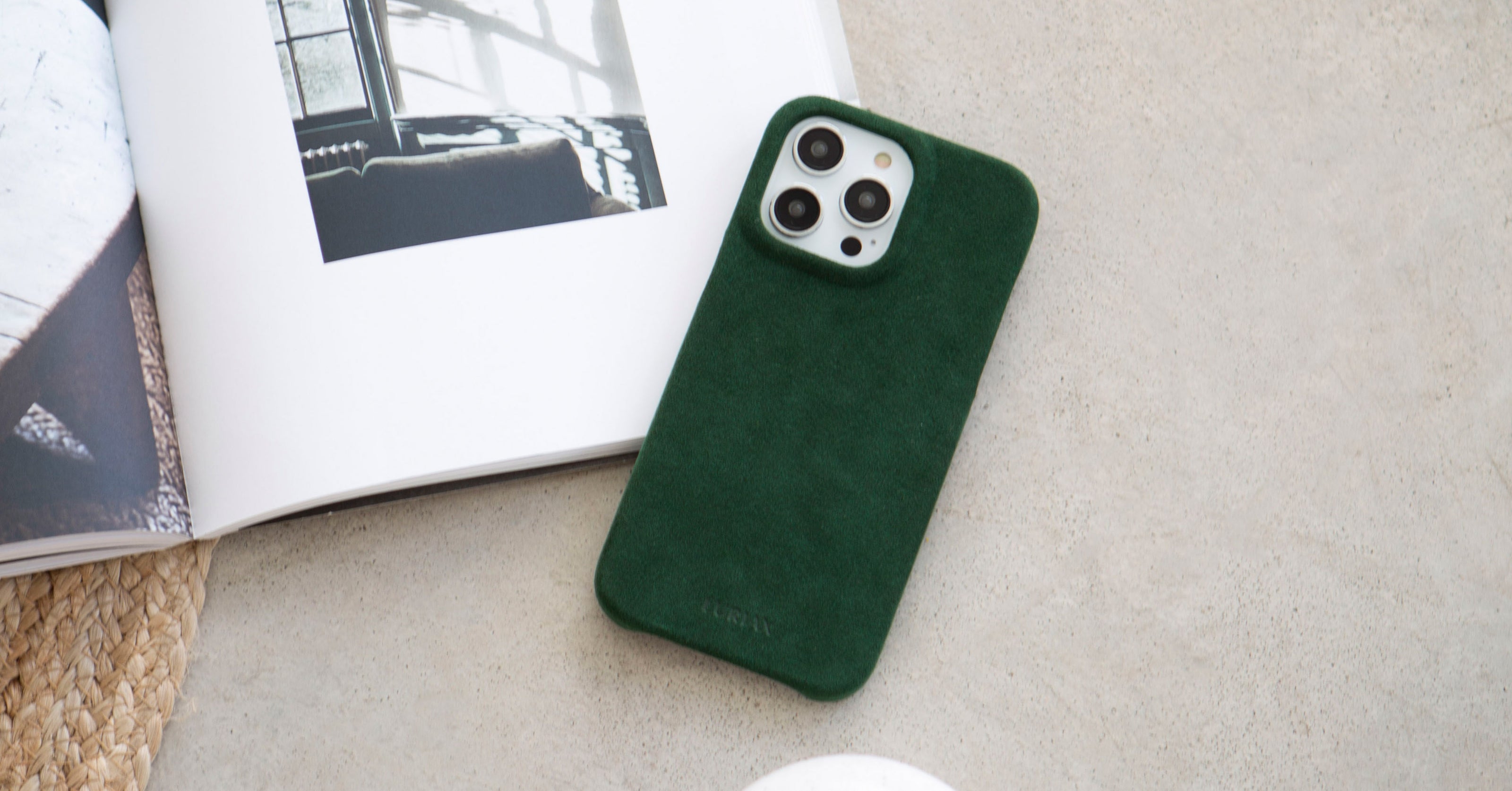 Alcantara iPhone 16 Pro Max Case by Luriax in British Racing Green