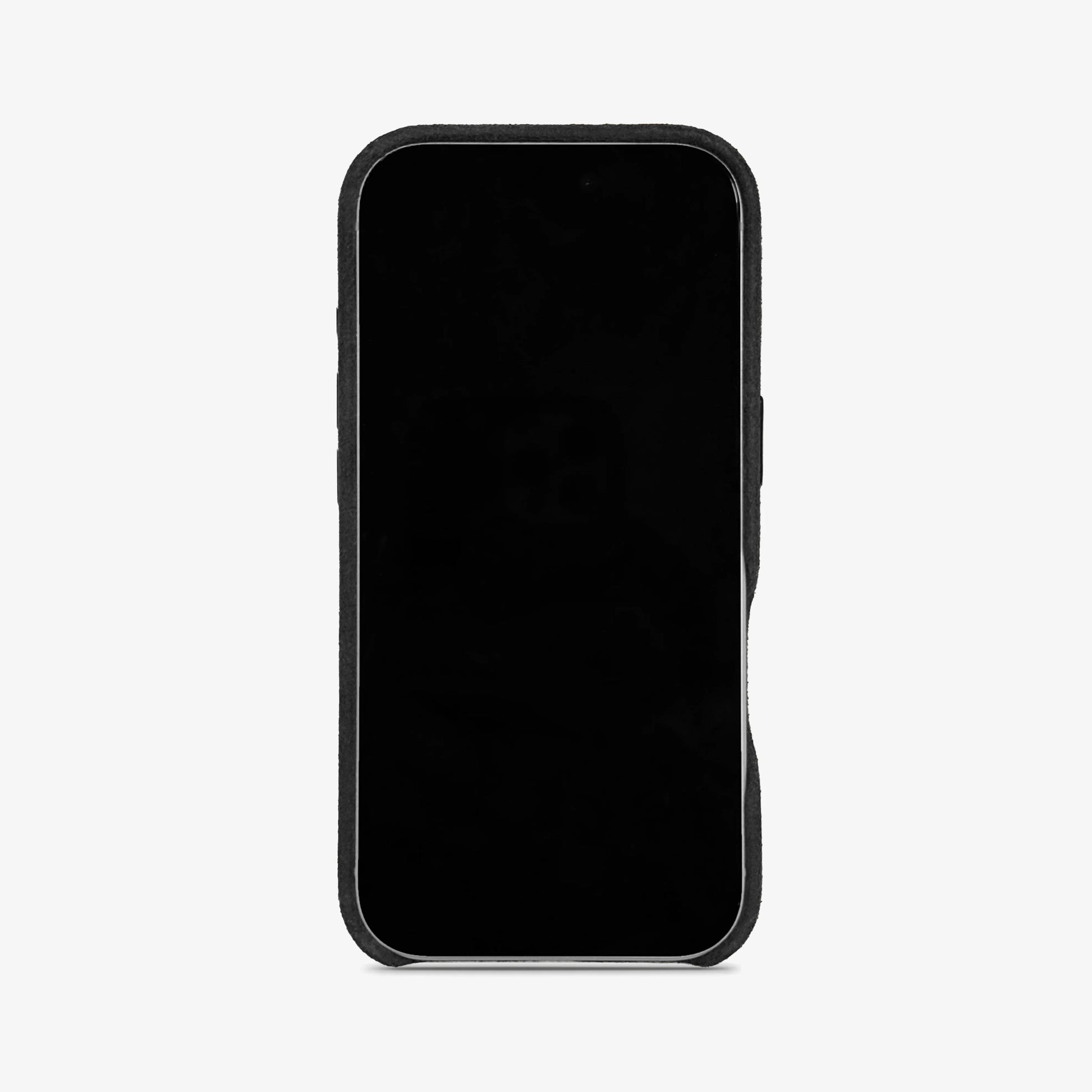 Luriax Signature Alcantara Suede iPhone 17 Pro Max Case in Black Caviar - Front