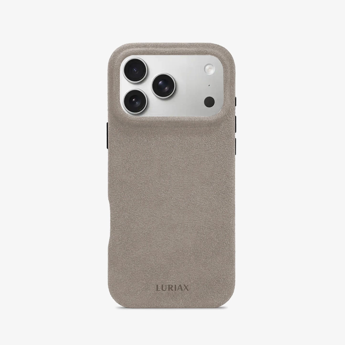 Luriax Signature Alcantara Suede iPhone 17 Pro Max Case in Malibu Beige - Face