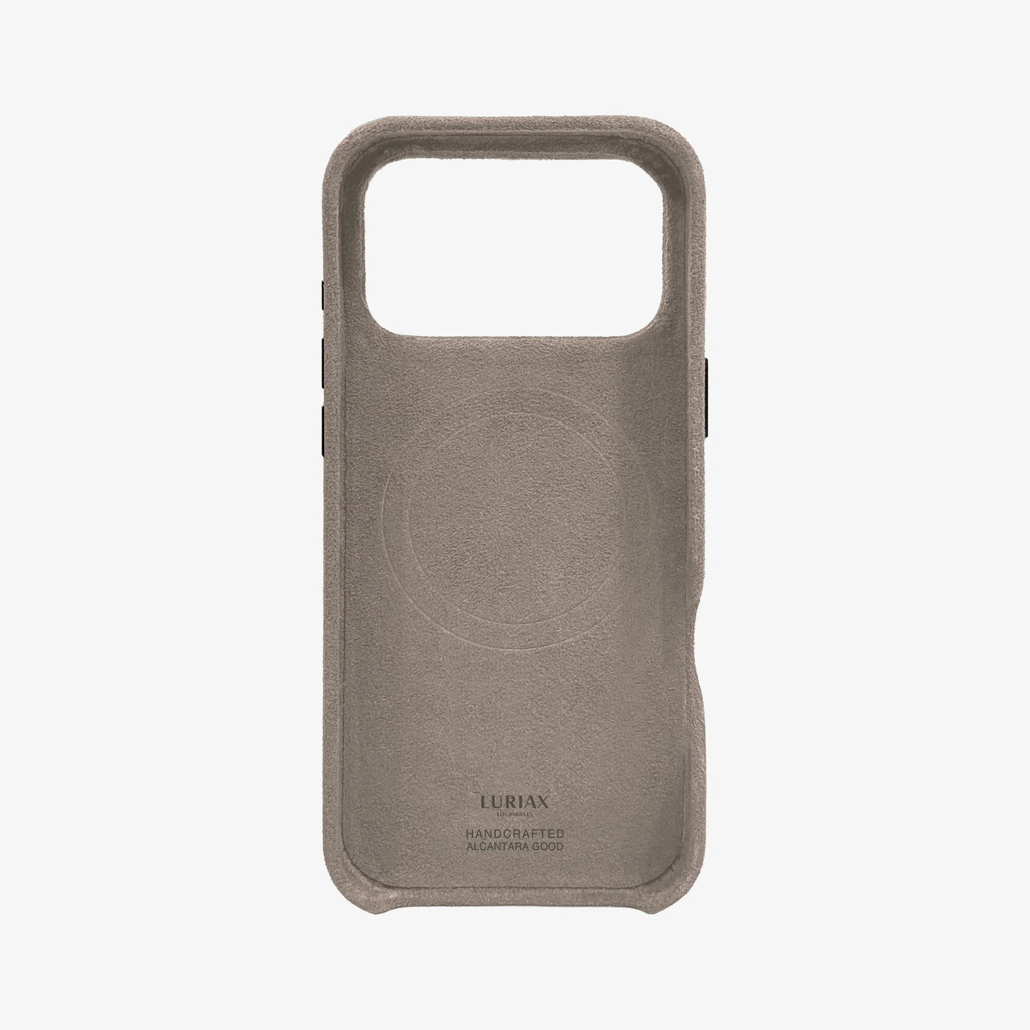 Luriax Signature Alcantara Suede iPhone 17 Pro Max Case in Malibu Beige - Inside