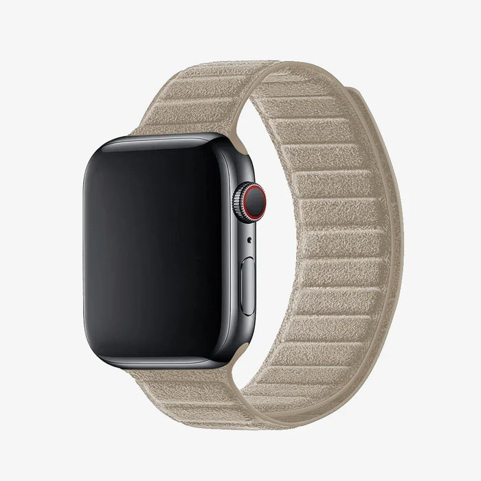 The Magnetic Band in Malibu Beige, Alcantara® — band detail | Luriax