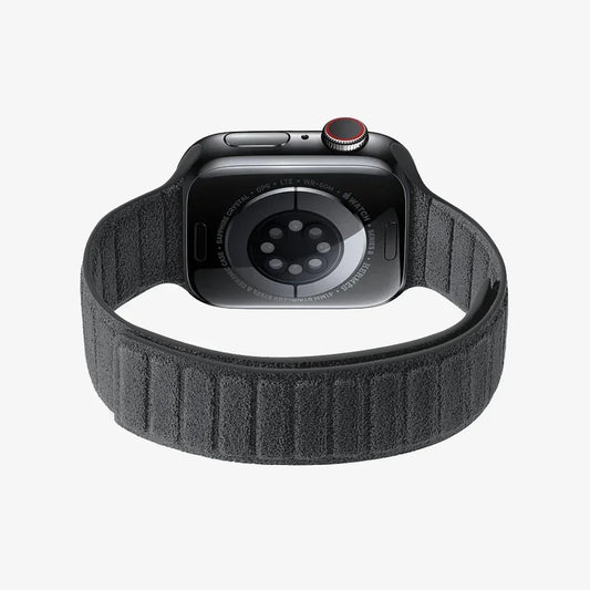 The Magnetic Band in Black Caviar, Alcantara® — back view | Luriax