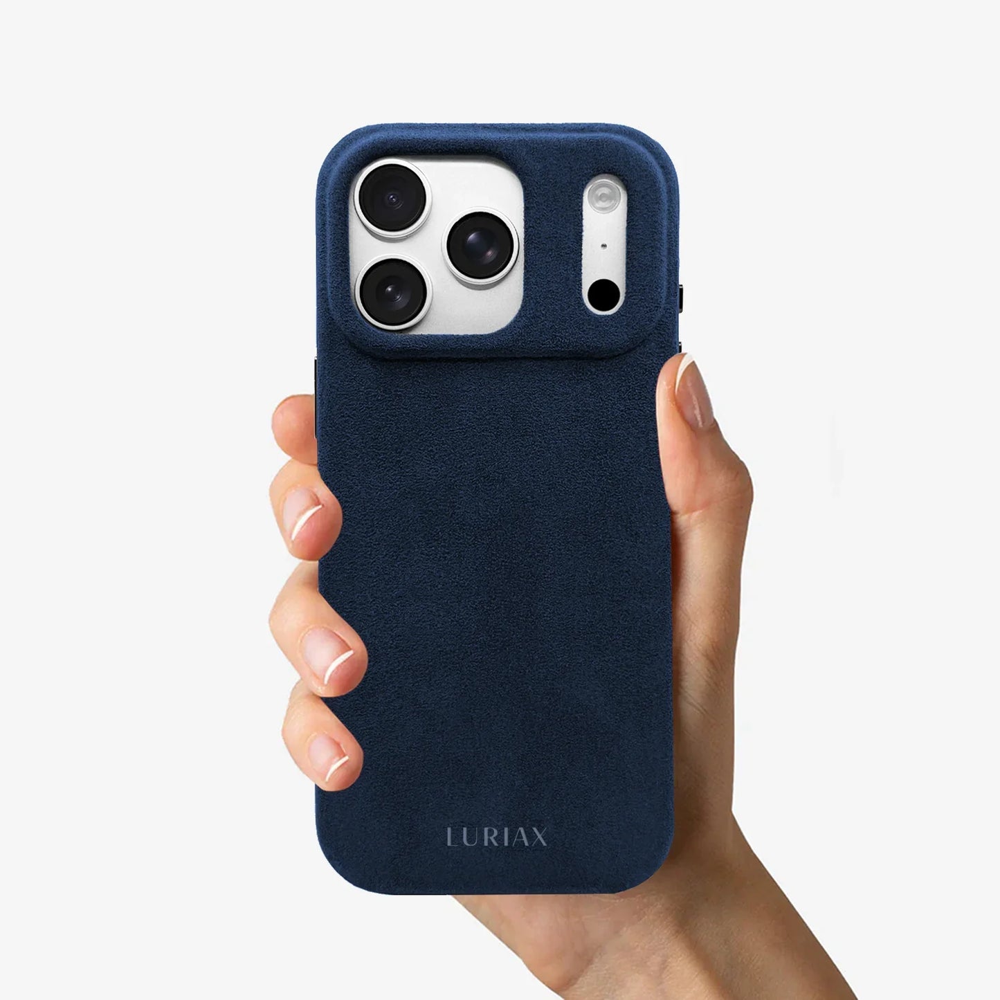 Luriax Alcantara Suede Case iPhone 17 Pro Max | Midnight Blue - Lifestyle