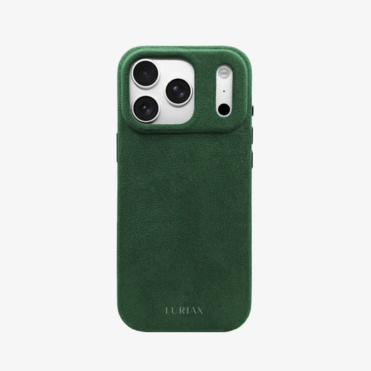 Luriax Alcantara Suede Case iPhone 17 Pro Max | British Racing Green - Front