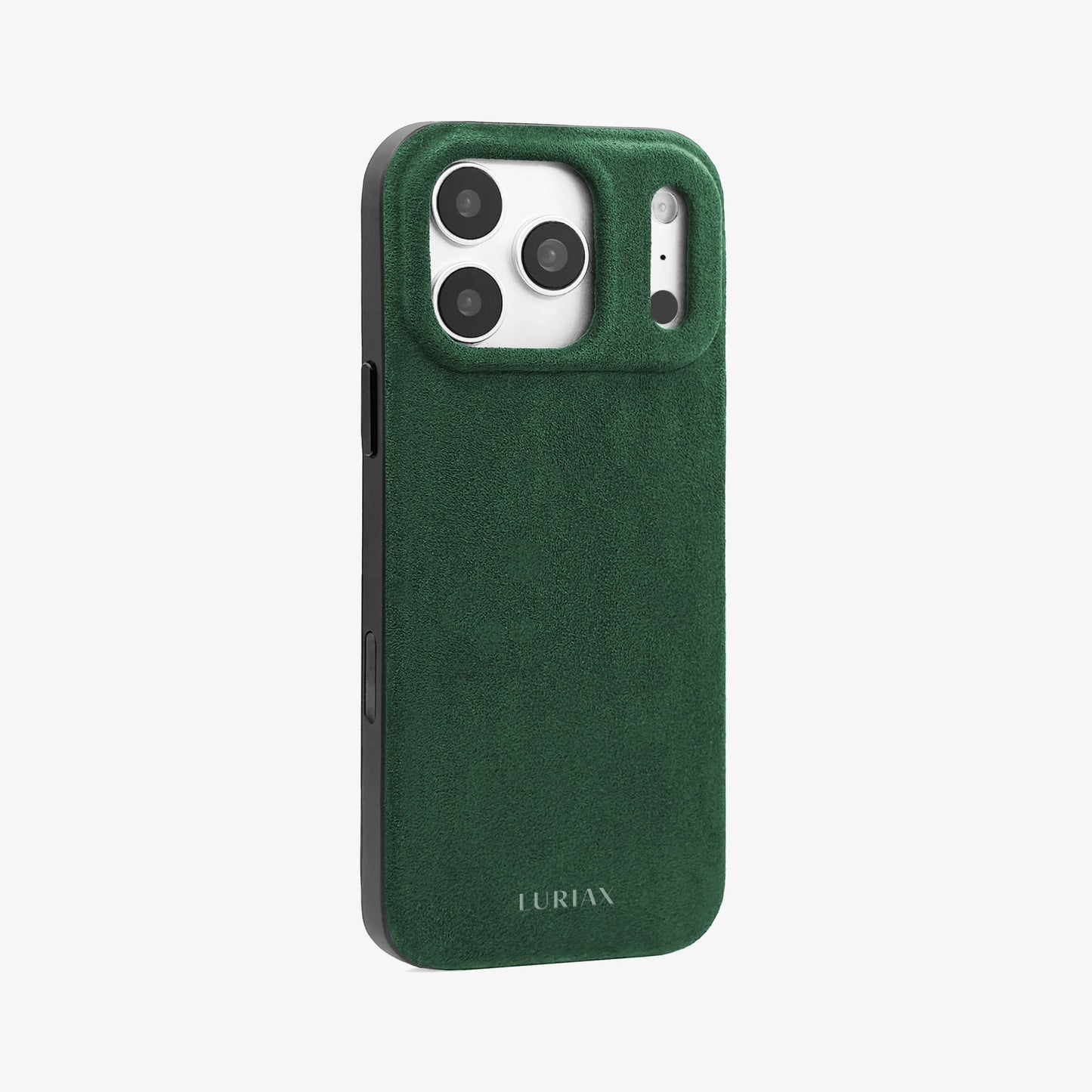 Luriax Alcantara Suede Case iPhone 17 Pro Max | British Racing Green - Side