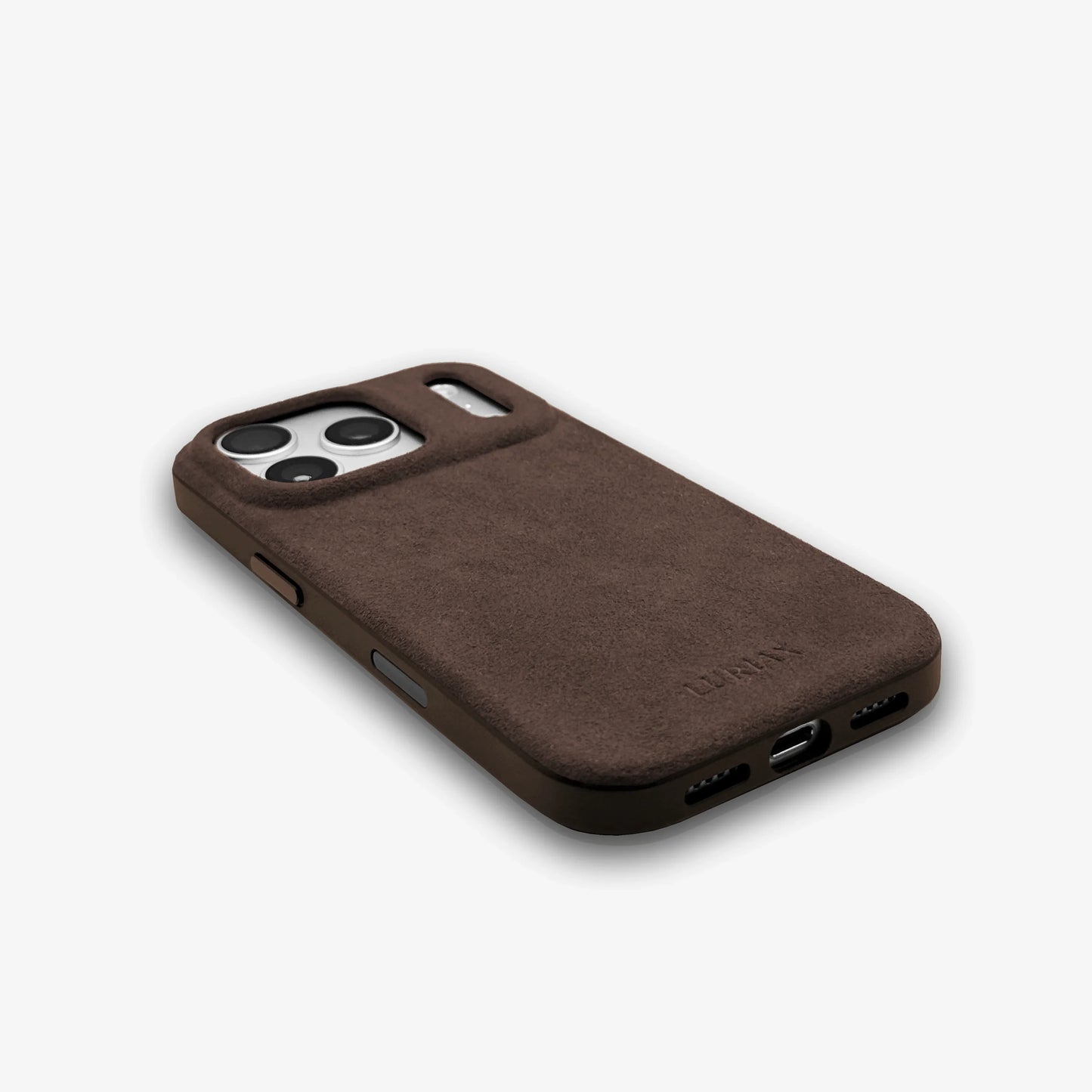 Luriax Alcantara Suede Case iPhone 17 Pro Max | Mocha- Corner