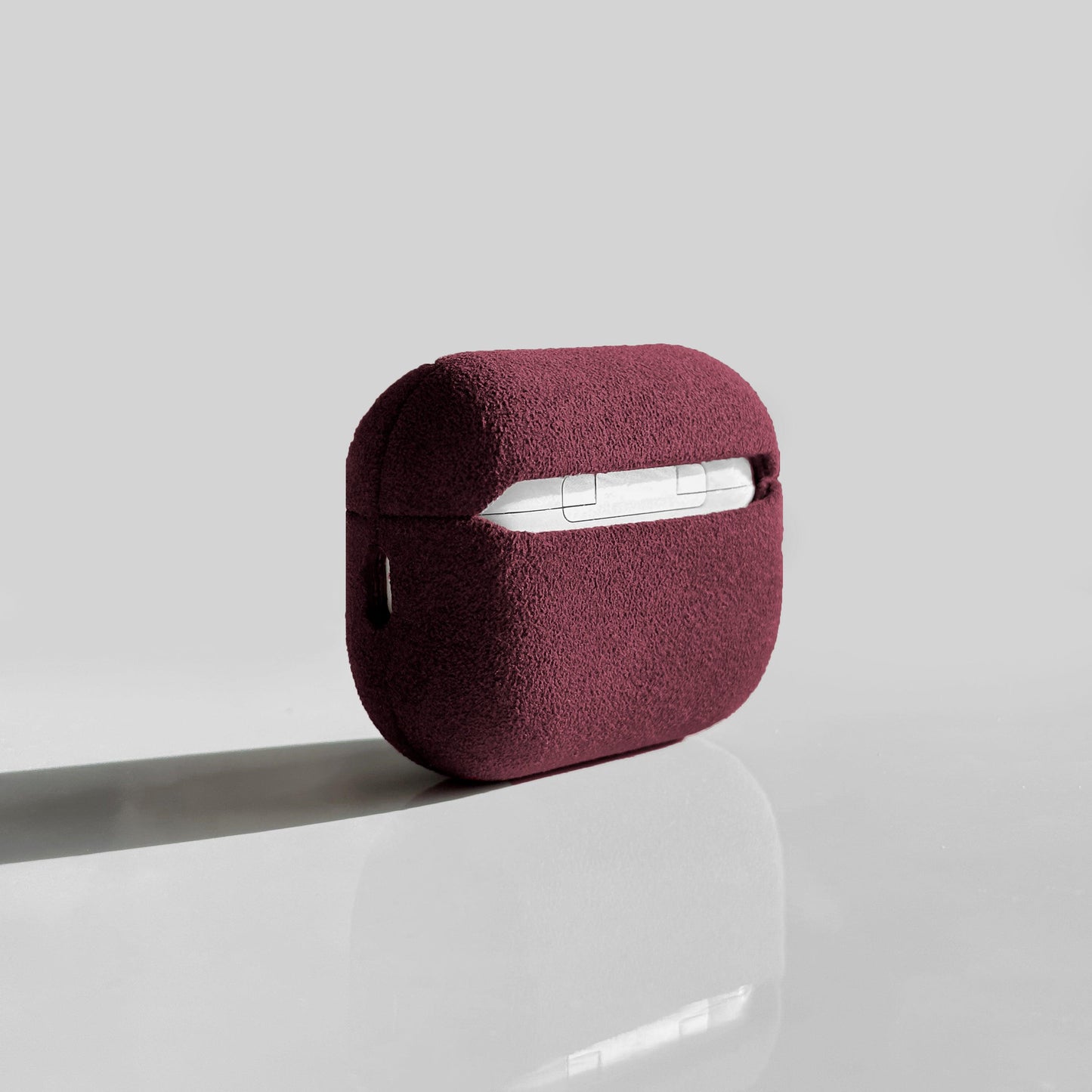 Alcantara Suede Leather iPhone Case and Accessories Collection - The AirPods Pro Case - Bordeaux - Luriax