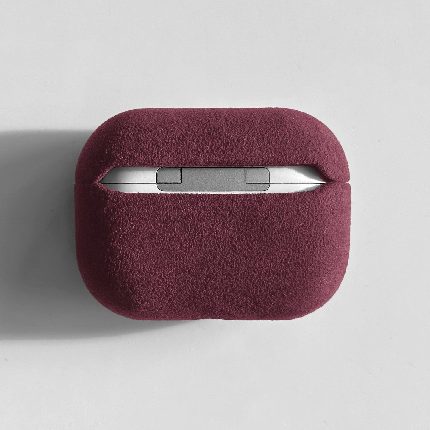 Alcantara Suede Leather iPhone Case and Accessories Collection - The AirPods Pro Case - Bordeaux - Luriax