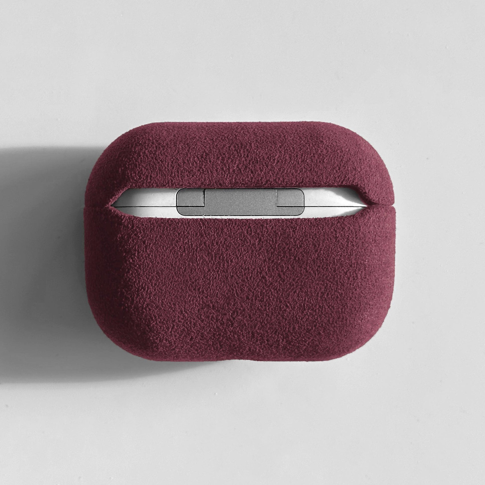 Alcantara Suede Leather iPhone Case and Accessories Collection - The AirPods Pro Case - Bordeaux - Luriax