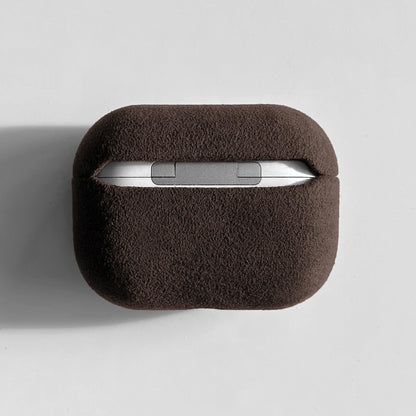 Alcantara Suede Leather iPhone Case and Accessories Collection - The AirPods Pro Case - Dark Brown - Luriax