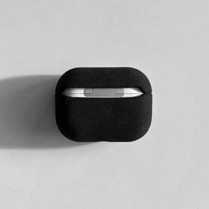 Alcantara Suede Leather iPhone Case and Accessories Collection - The AirPods Pro Case - Pure Black - Luriax