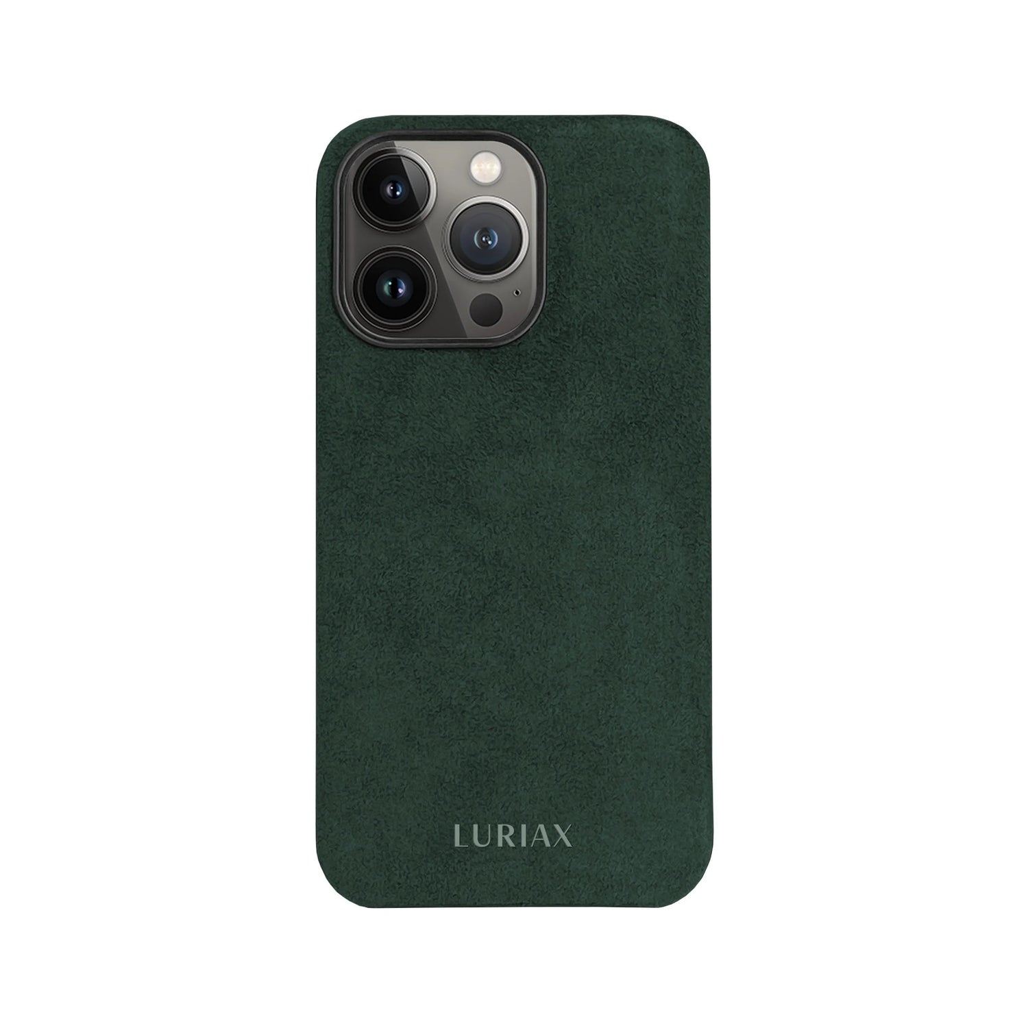 Alcantara Suede Leather iPhone Case and Accessories Collection - The Back Case - Midnight Green - Luriax